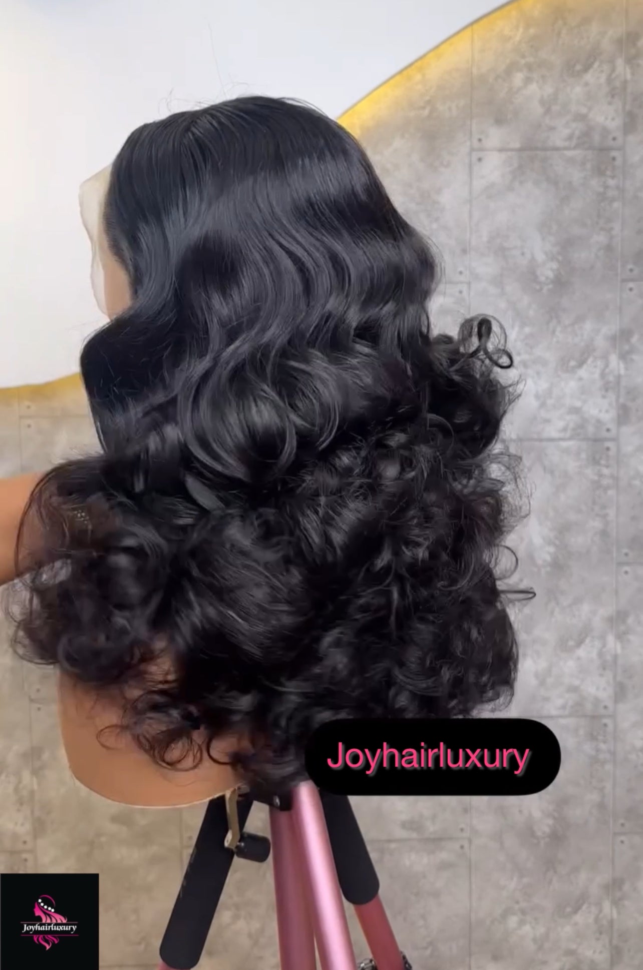 JoyhairLuxury mega wavy bouncy frontal human hair wig