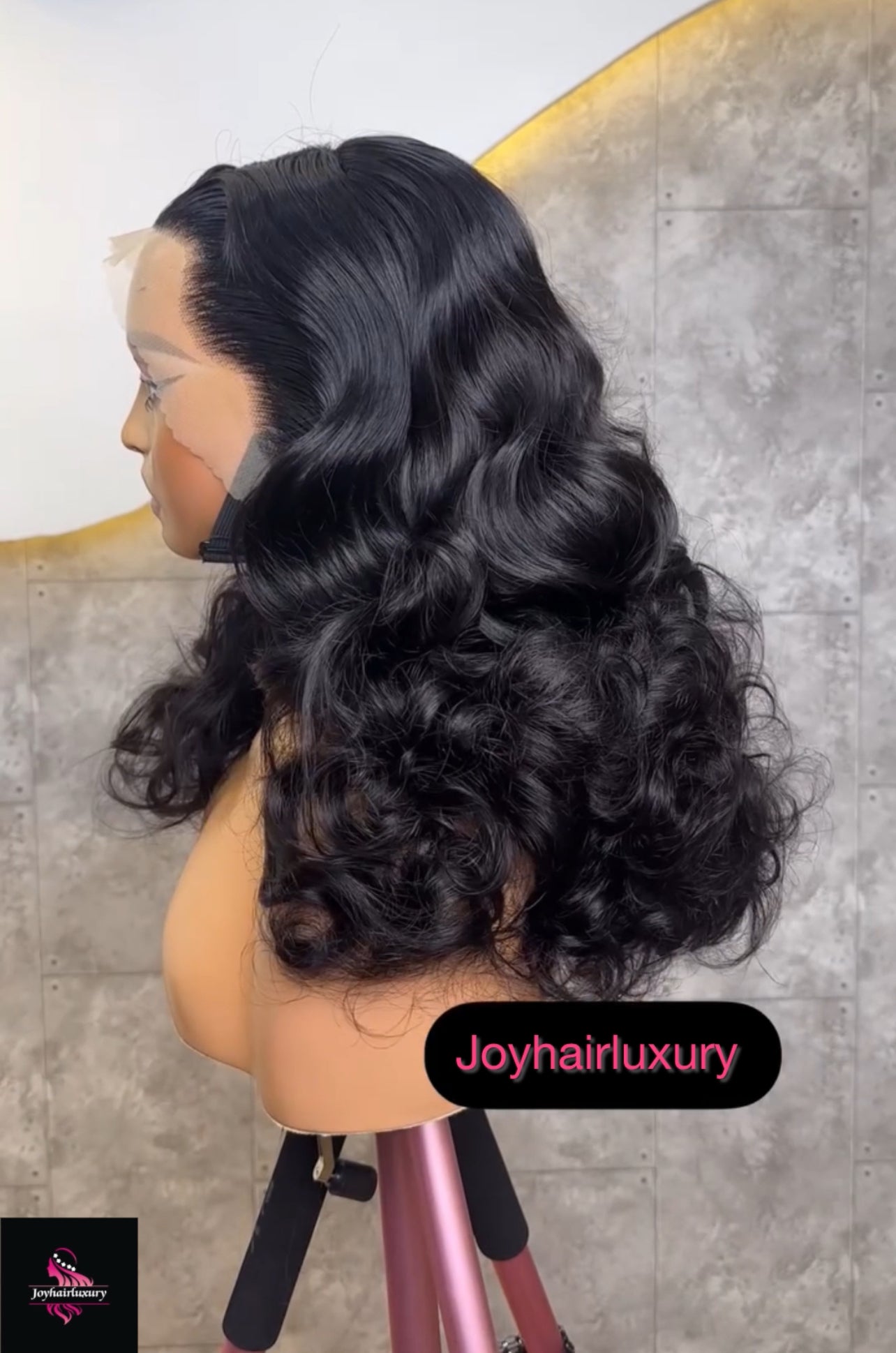 JoyhairLuxury mega wavy bouncy frontal human hair wig