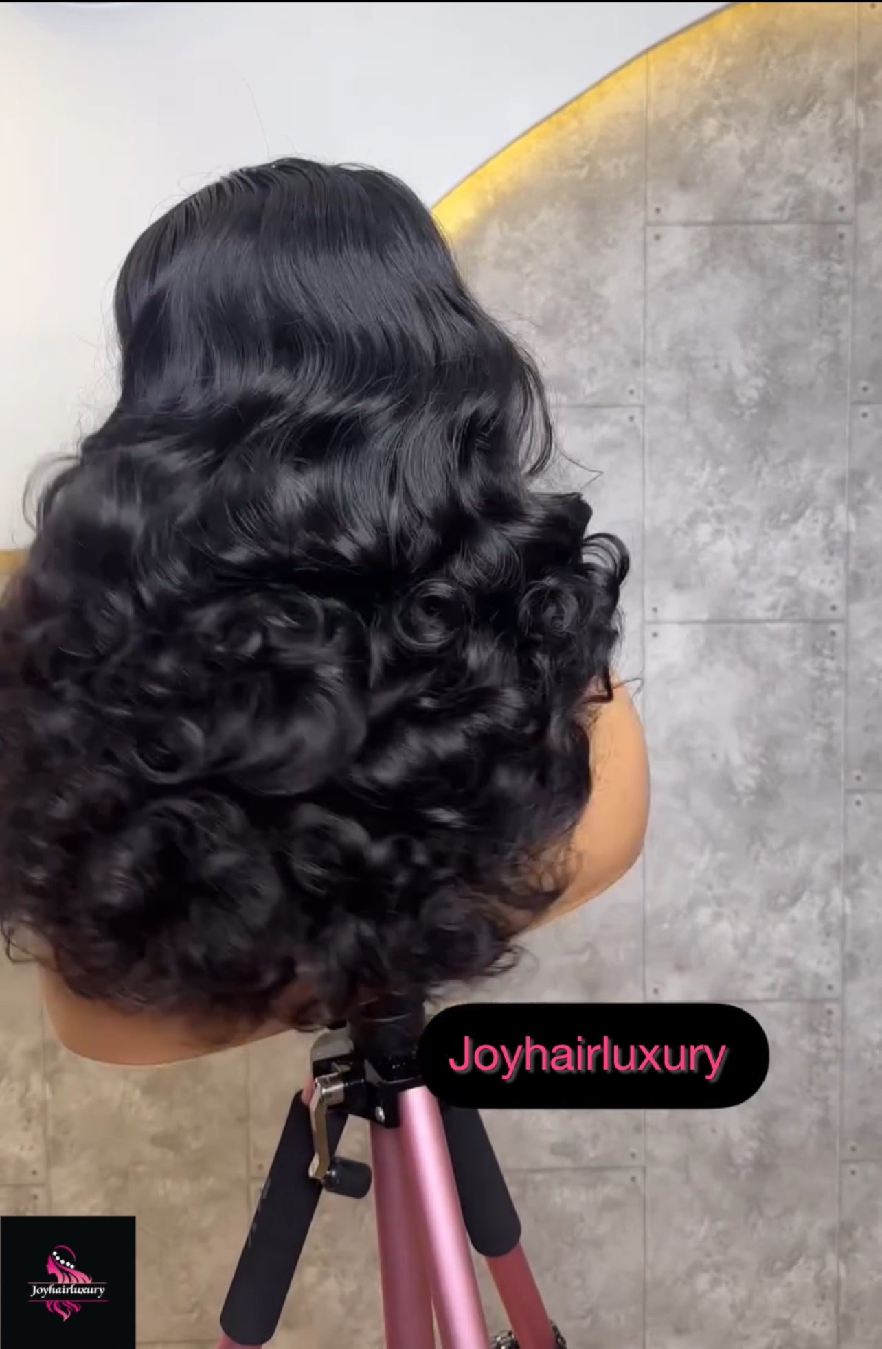 JoyhairLuxury mega wavy bouncy frontal human hair wig